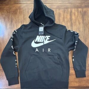 Nike Just Do It Hoodie Mens Small Black Pullover Fleece Sweatshirt Jumper NEW